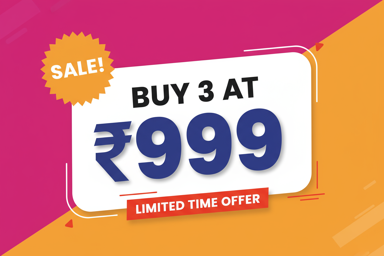 Mobile-Friendly Buy 3 at ₹999 Sale Banner
