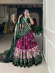 Magenta & Green Patola Lehenga Choli with Dupatta – Traditional Wedding & Festive Wear